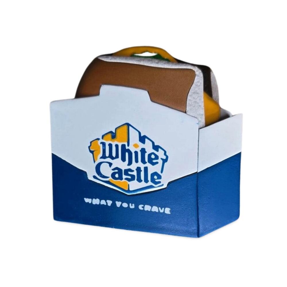 wooden White Castle slyder Figurine wall art desk ornament gift coworker